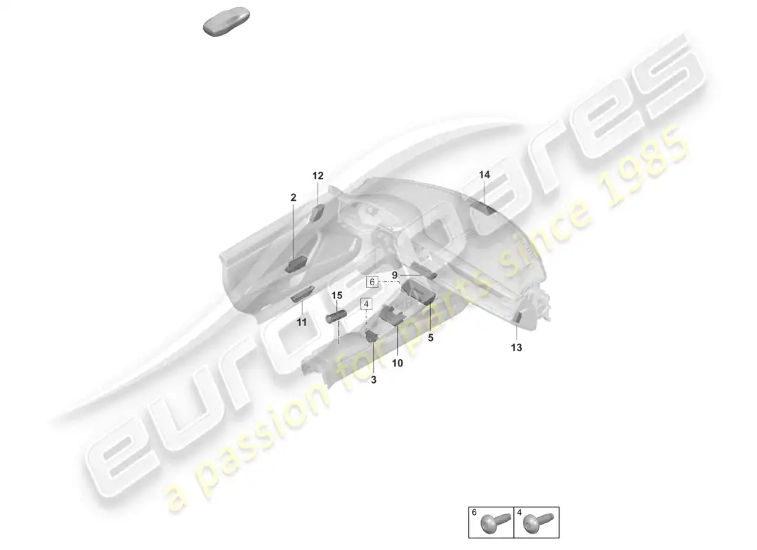 porsche 2023 (992-1 gt3/rs/st) toma de interruptor diagrama de piezas