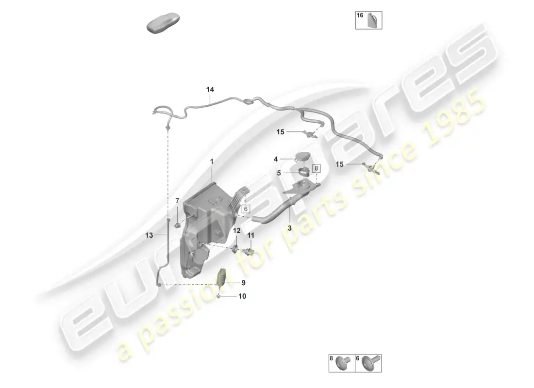 porsche 2023 (992-1 gt3/rs/st) sistema arandela diagrama de piezas