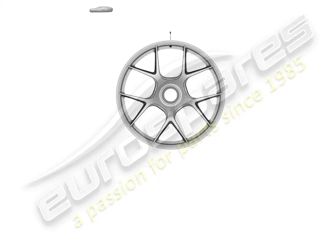 porsche 2022 (992-1 gt3/rs/st) diagrama de piezas de llanta de aleación con cierre centralizado