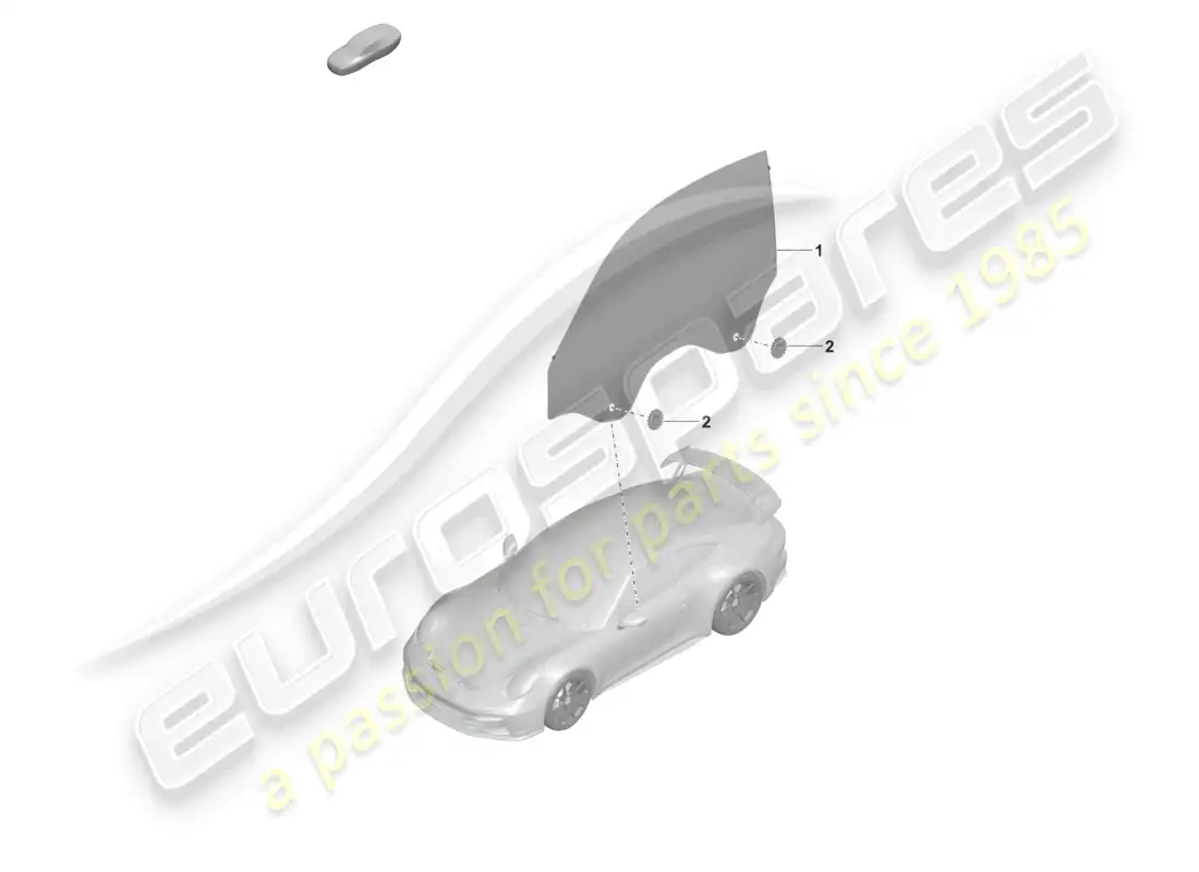 porsche 2023 (992-1 gt3/rs/st) puerta ventana diagrama de piezas