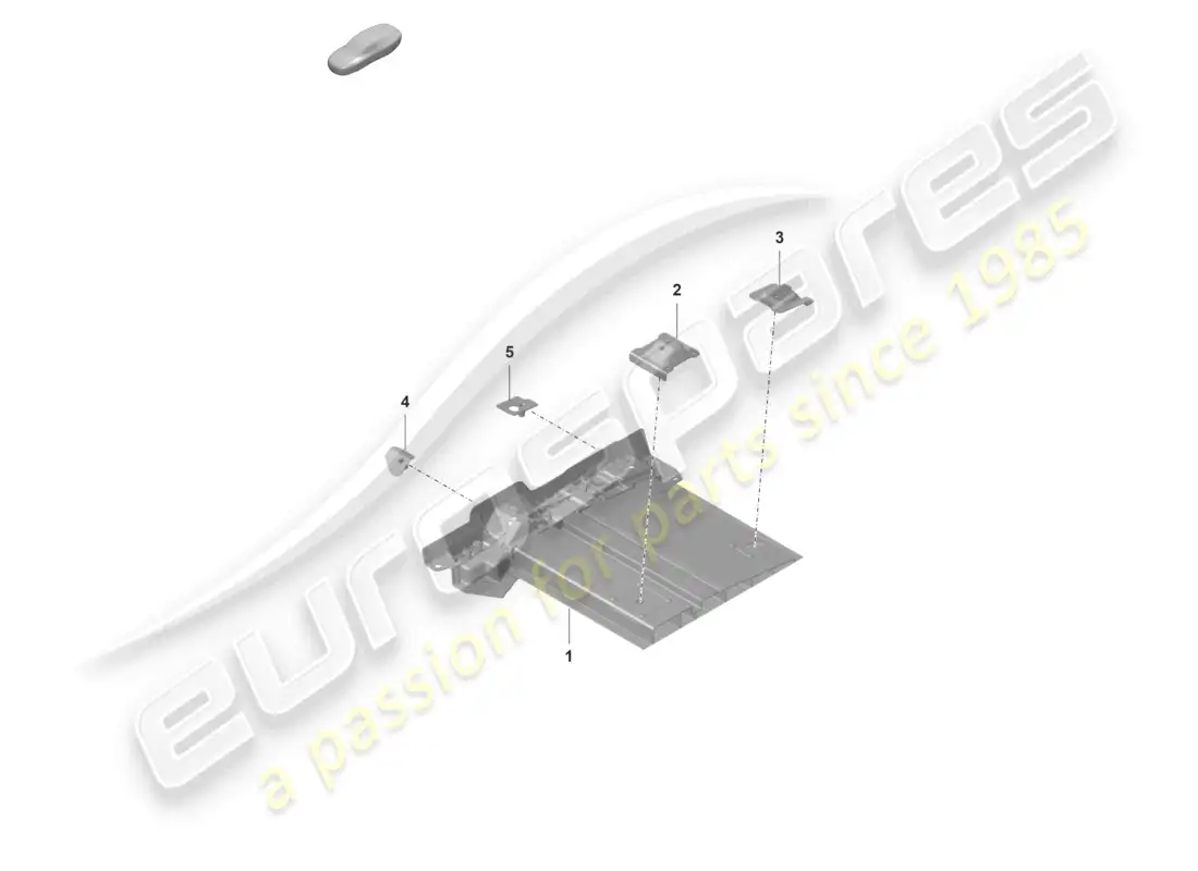 porsche 2022 (992-1 gt3/rs/st) diagrama de piezas de la placa inferior del soporte del asiento