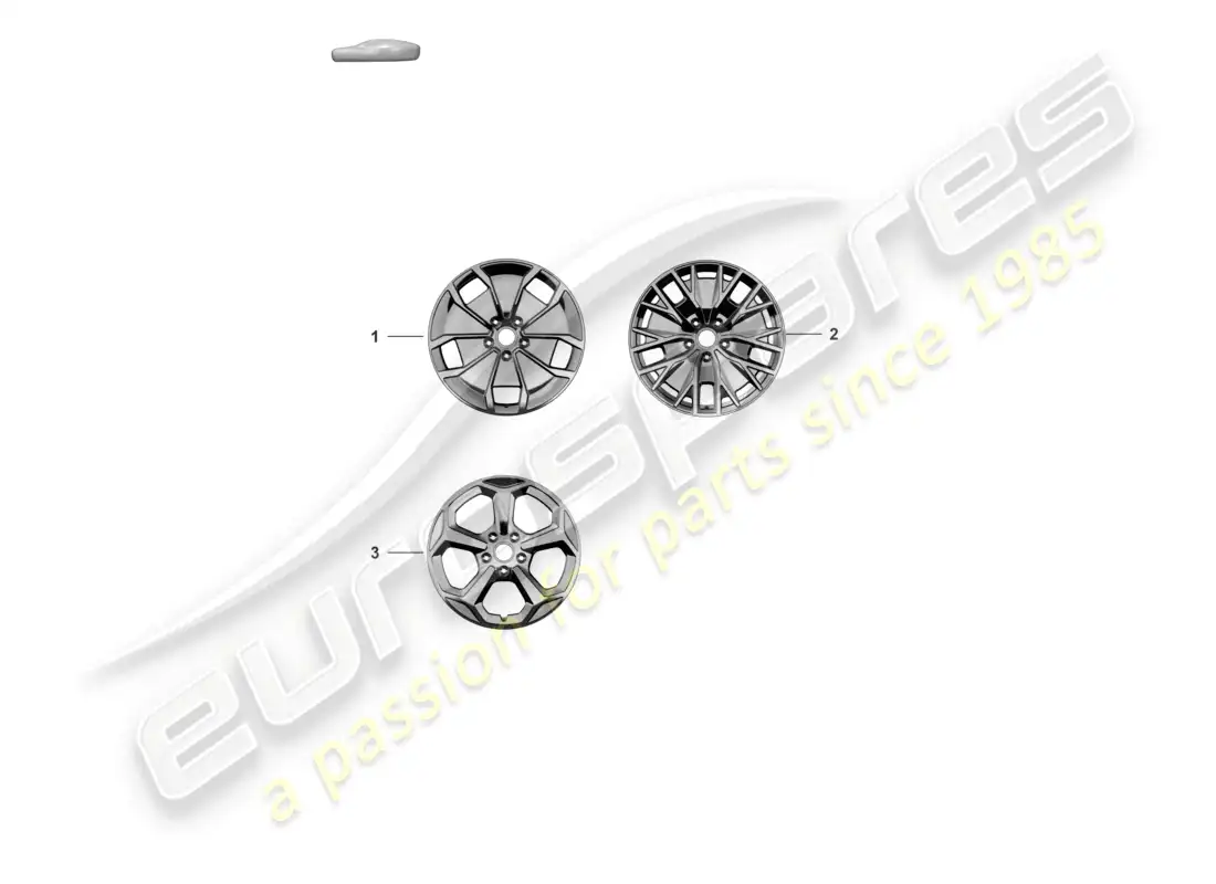 porsche 2020 (taycan 9j1-1) diagrama de piezas de la rueda de aleación 20