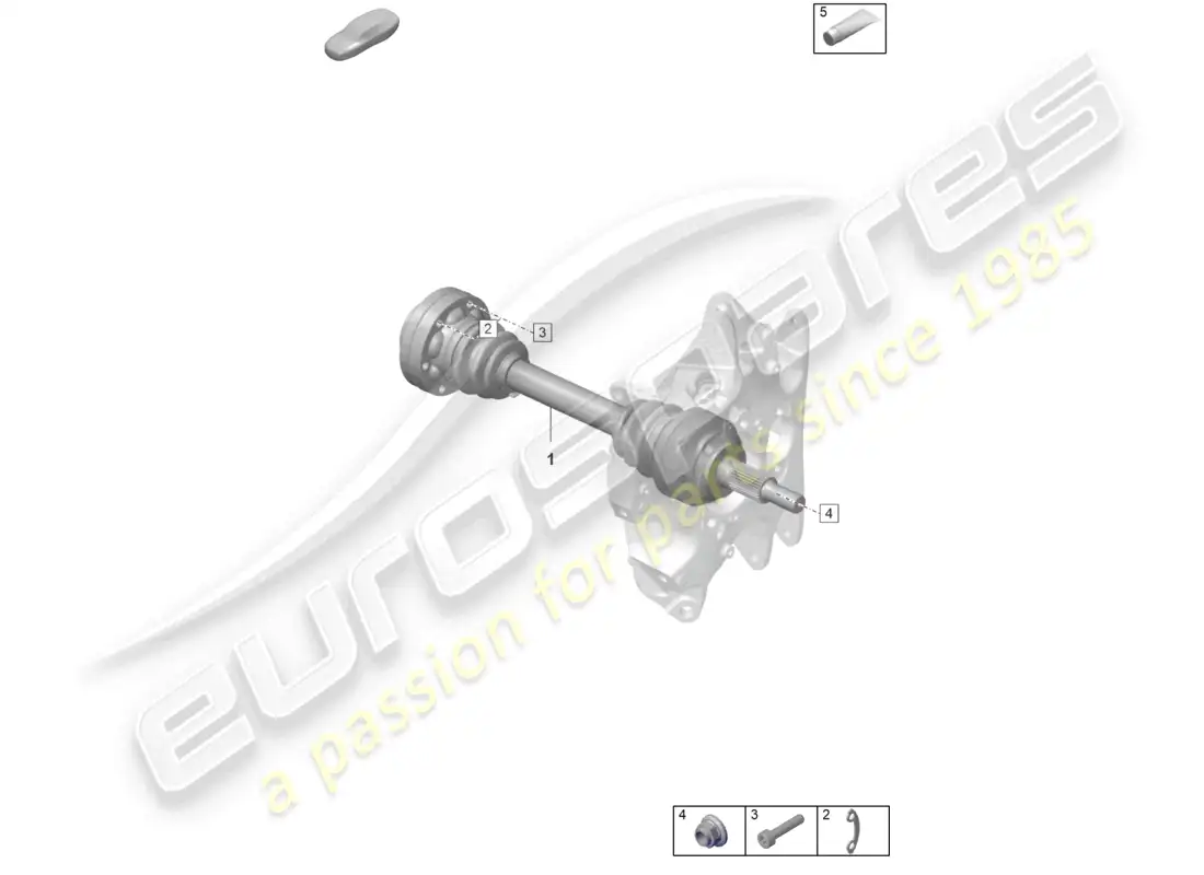 porsche 2022 (992-1 gt3/rs/st) diagrama de piezas del eje de transmisión