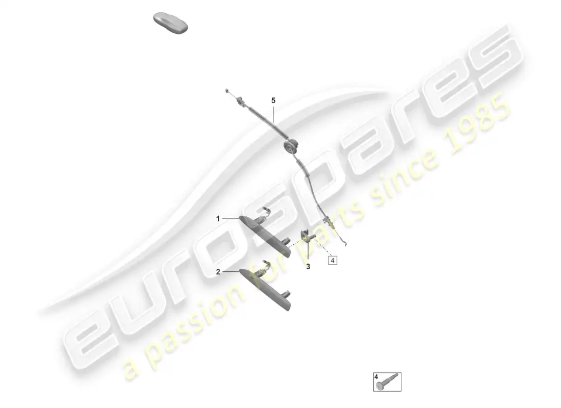 porsche 2023 (992-1 gt3/rs/st) manijas de puerta diagrama de piezas