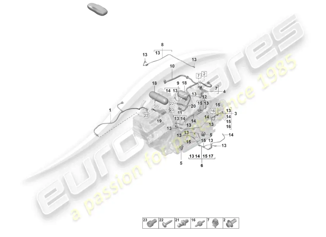 porsche 2026 (992-2 gt3/rs/st) sistema de vacío del motor diagrama de piezas