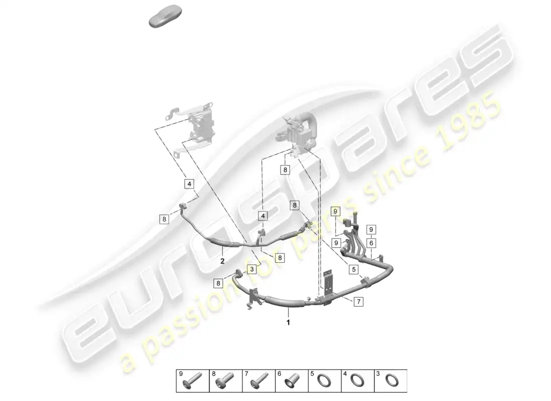 porsche 2026 (taycan 9j1-2) intercambiador de calor del aire acondicionado diagrama de piezas