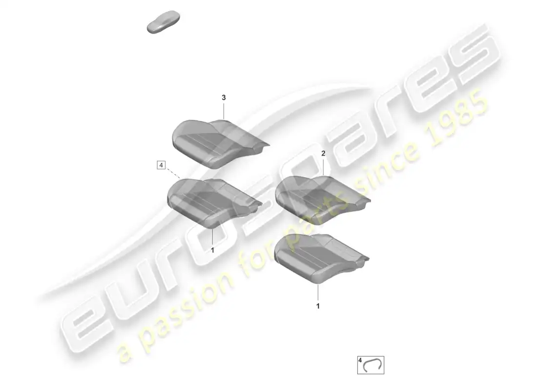 porsche 2020 (taycan 9j1-1) pieza de espuma funda de asiento asiento estándar diagrama de piezas