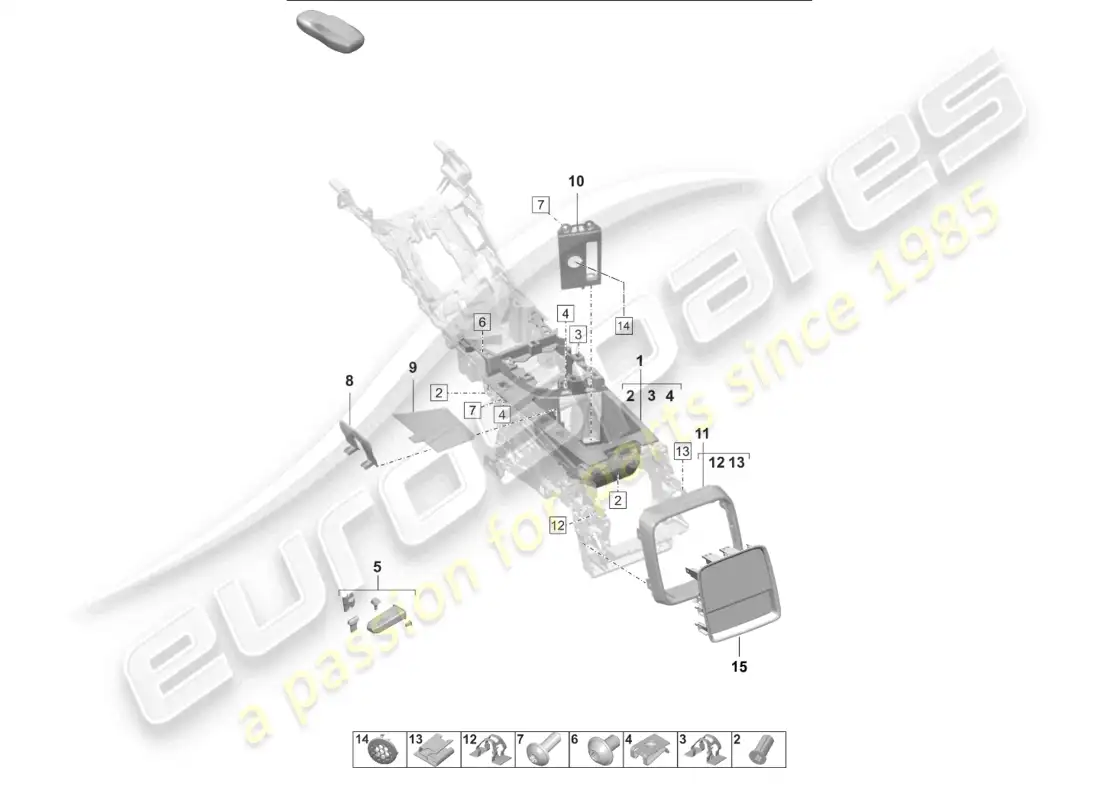 porsche 2025 (taycan 9j1-2) compartimento portaobjetos embellecedor trasero diagrama de piezas