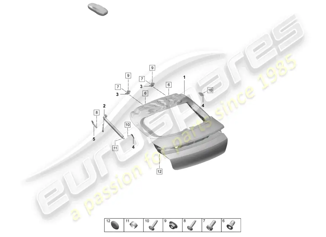 porsche 2026 (taycan 9j1-2) rear lid diagrama de piezas