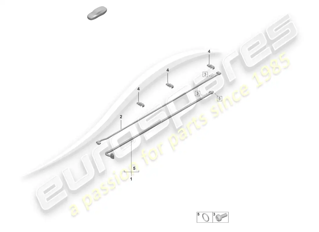 porsche 2022 (992-1 gt3/rs/st) diagrama de piezas del umbral de la línea de refrigerante inferior del aire acondicionado