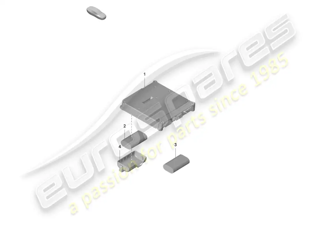 porsche 2022 (992-1 gt3/rs/st) diagrama de piezas de la unidad de control del módulo de llamada de emergencia y de la unidad de comunicaciones