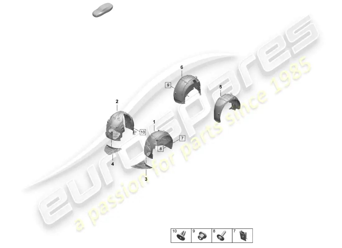 porsche 2025 (taycan 9j1-2) recubrimiento de la rueda diagrama de piezas