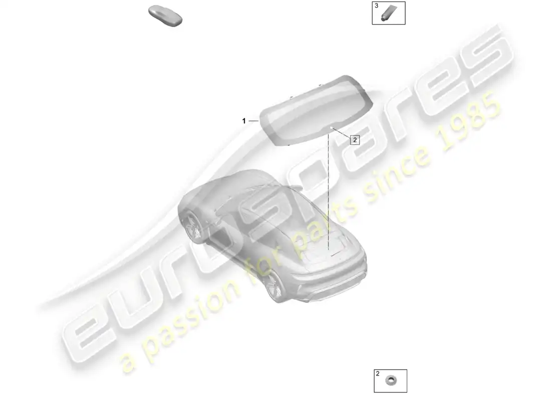 porsche 2025 (taycan 9j1-2) la ventana trasera diagrama de piezas