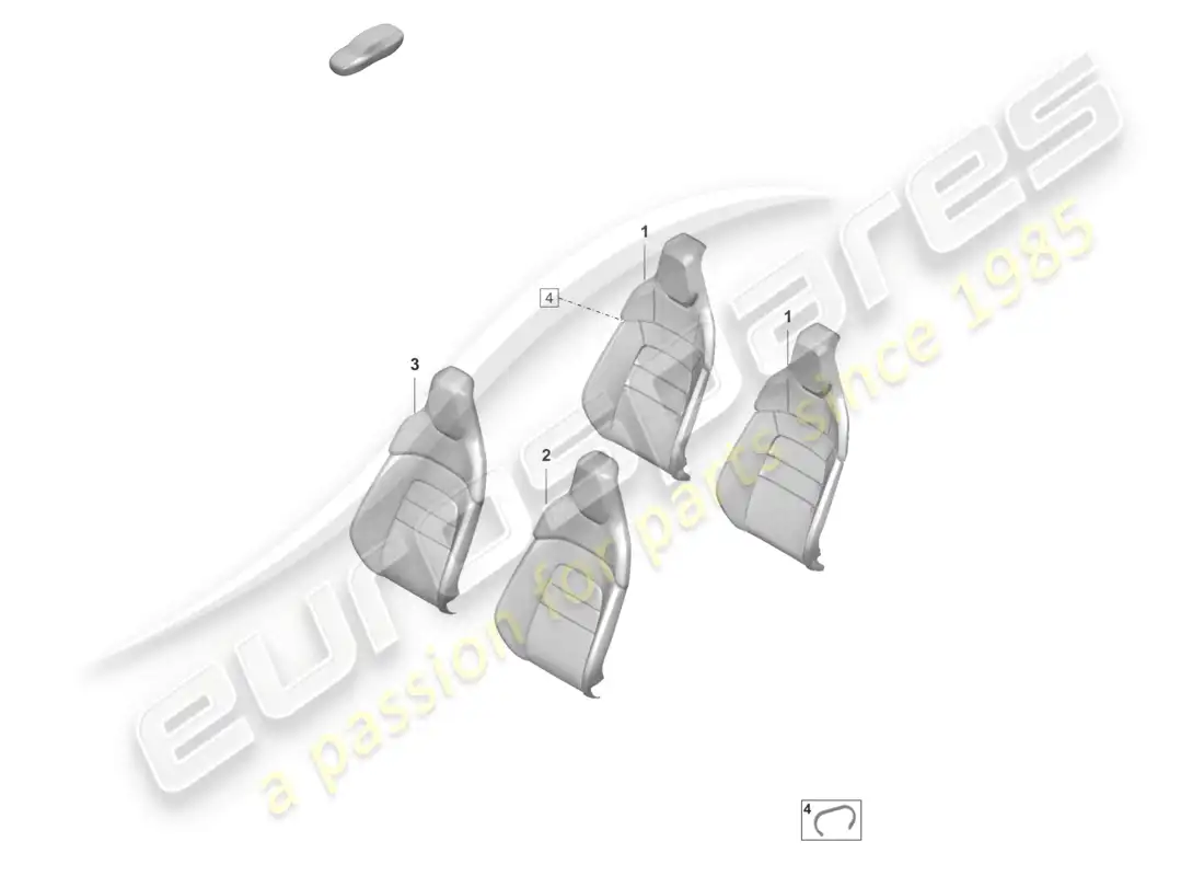 porsche 2025 (taycan 9j1-2) parte de espuma funda de respaldo asiento estándar diagrama de piezas