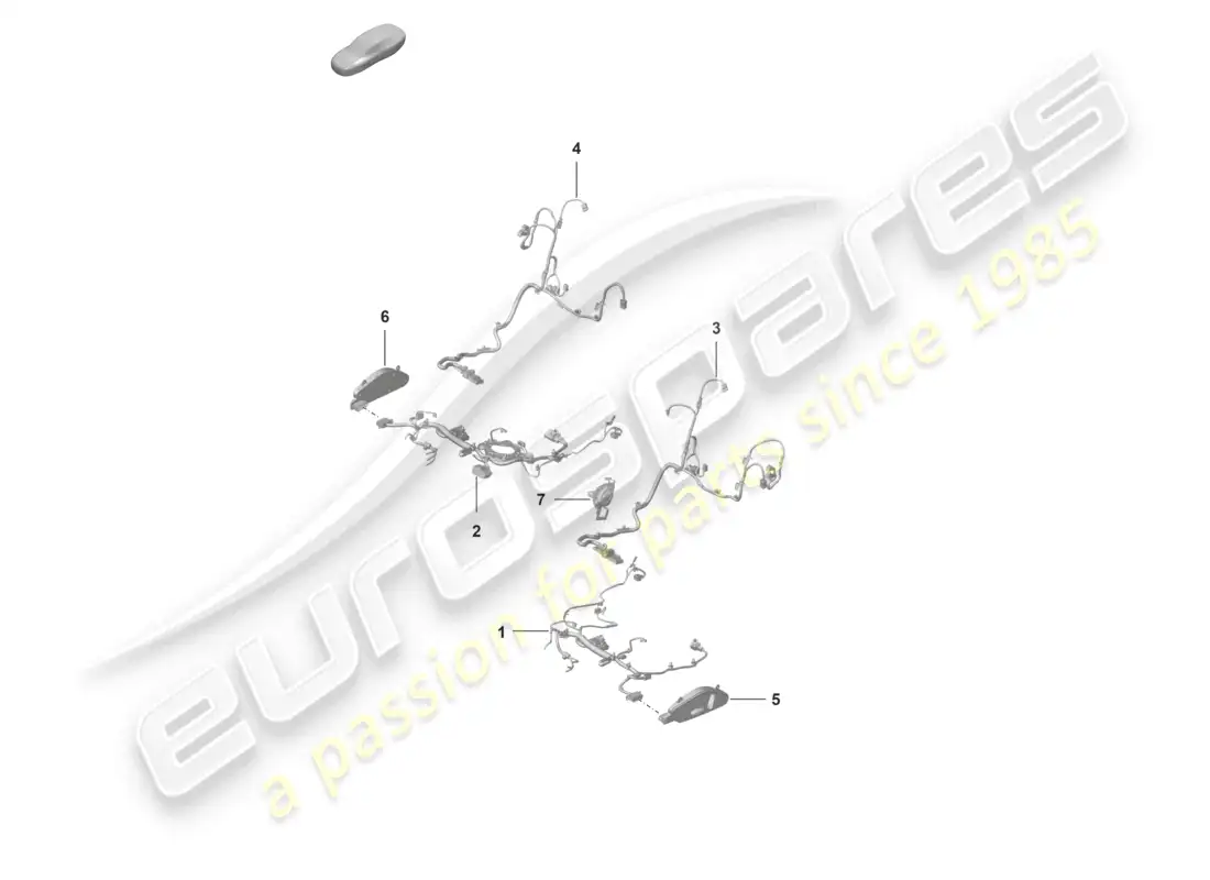 porsche 2022 (992-1 gt3/rs/st) diagrama de piezas del asiento deportivo eléctrico plus