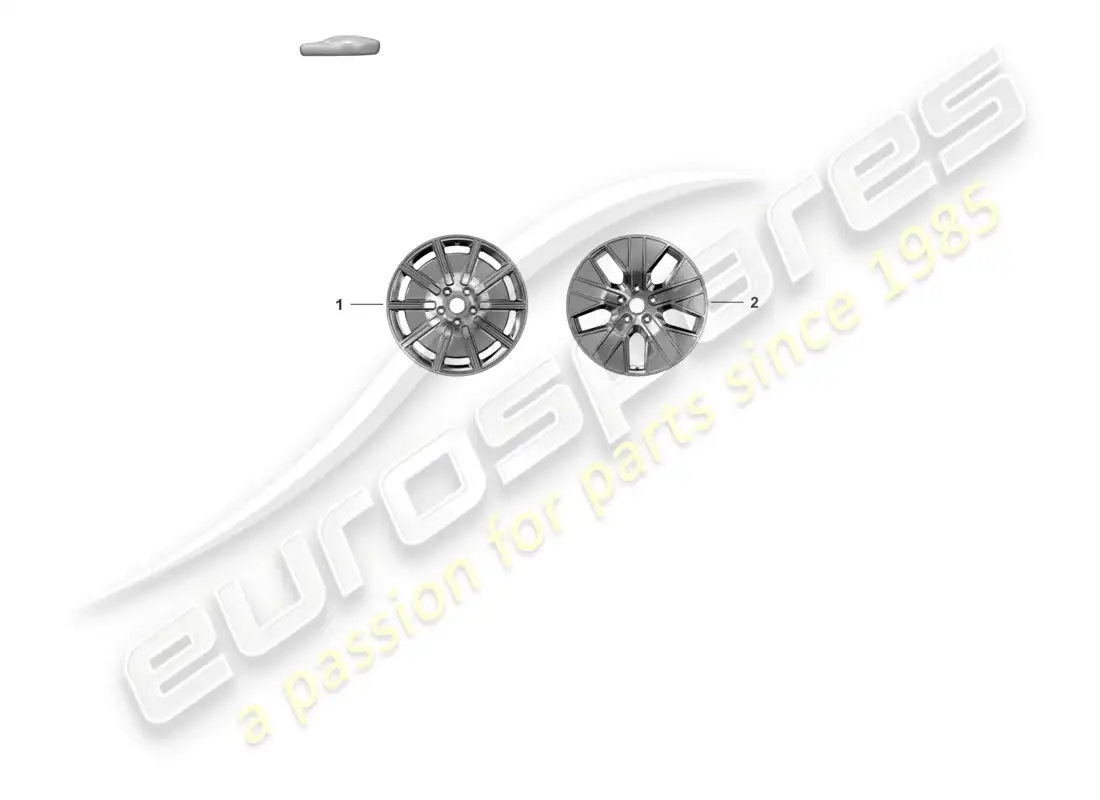 porsche 2020 (taycan 9j1-1) diagrama de piezas de la rueda de aleación 20
