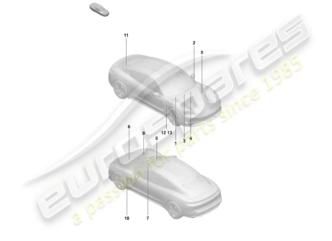 porsche 2026 (taycan 9j1-2) señales/avisos diagrama de piezas