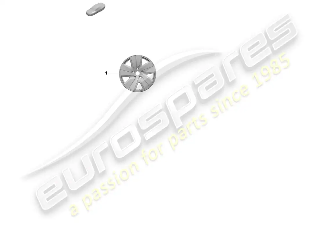porsche 2026 (taycan 9j1-2) llanta de aleación 19 diagrama de piezas