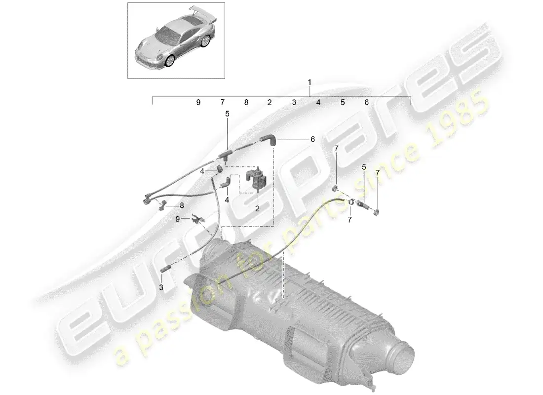 porsche 2018 (991-2 turbo) filtro de aire diagrama de piezas