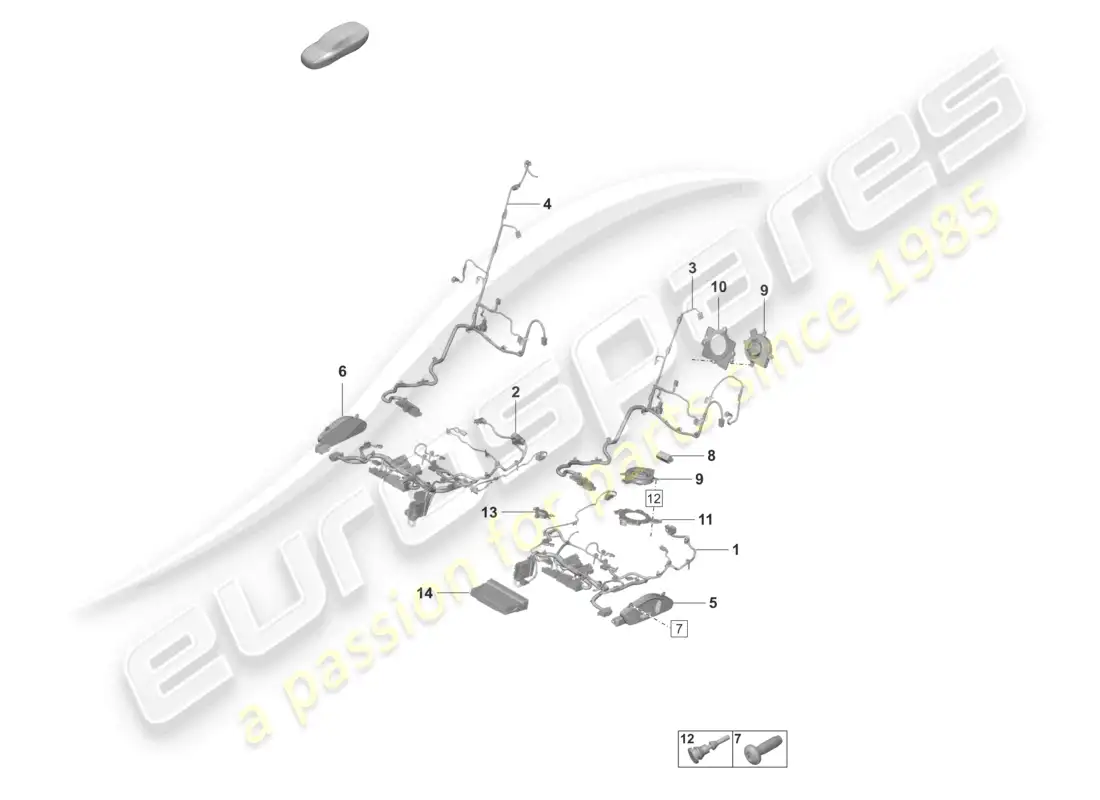 porsche 2020 (taycan 9j1-1) diagrama de piezas del asiento confort eléctrico