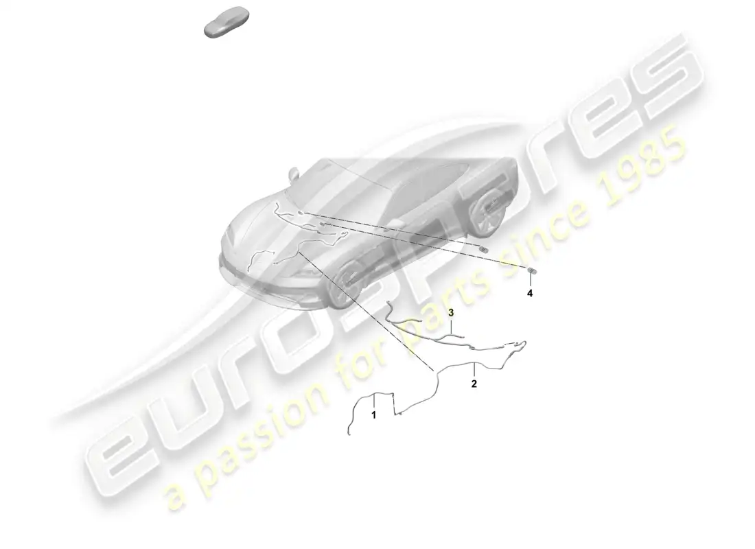 porsche 2025 (taycan 9j1-2) manguera para arandela de agua frontal chorro de agua diagrama de piezas