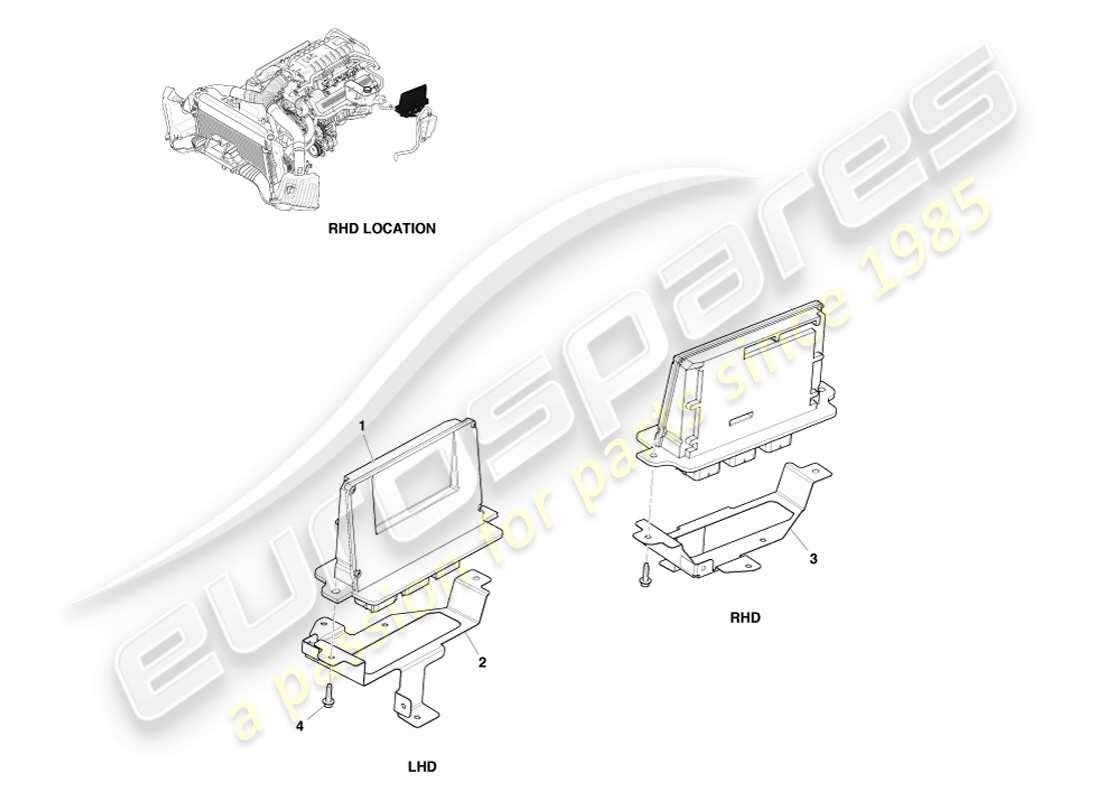 aston martin v8 vantage (2007) diagrama de piezas de control electrónico del motor