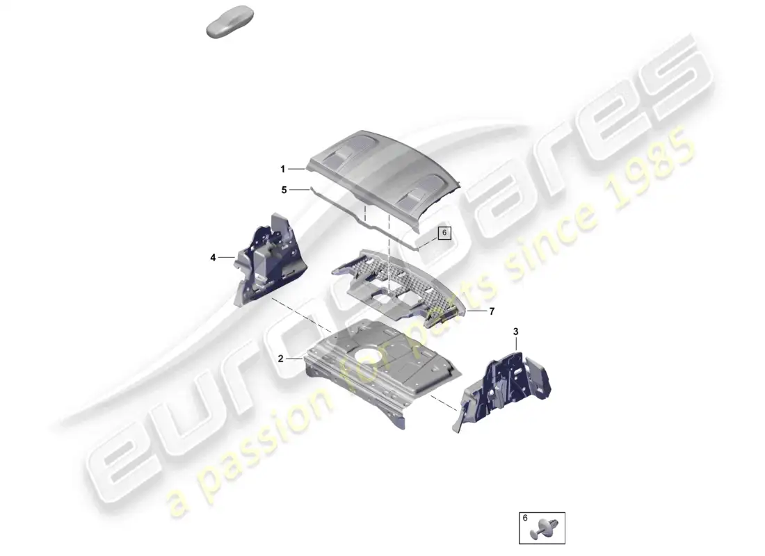 porsche 2020 (taycan 9j1-1) diagrama de piezas del absorbedor de sonido de la bandeja