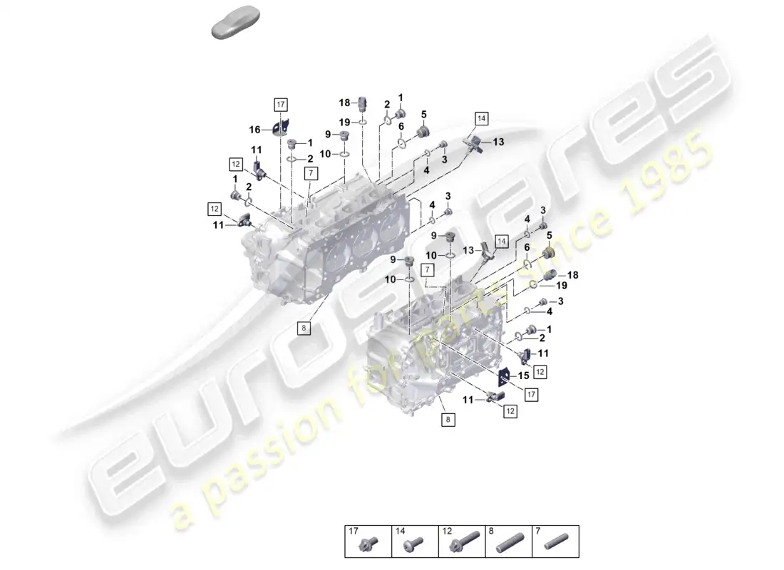 porsche 2025 (992-2 gt3/rs/st) culata piezas individuales tapón de cierre sensores diagrama de piezas