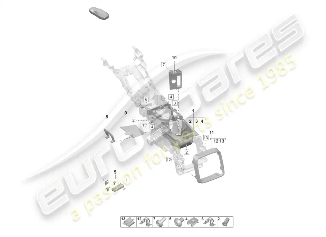 porsche 2023 (taycan 9j1-1) compartimento portaobjetos embellecedor trasero diagrama de piezas