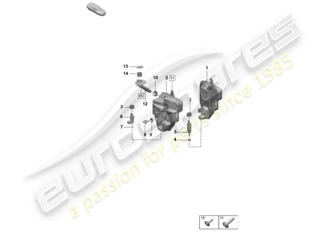 porsche 2025 (taycan 9j1-2) sistema arandela delantero diagrama de piezas