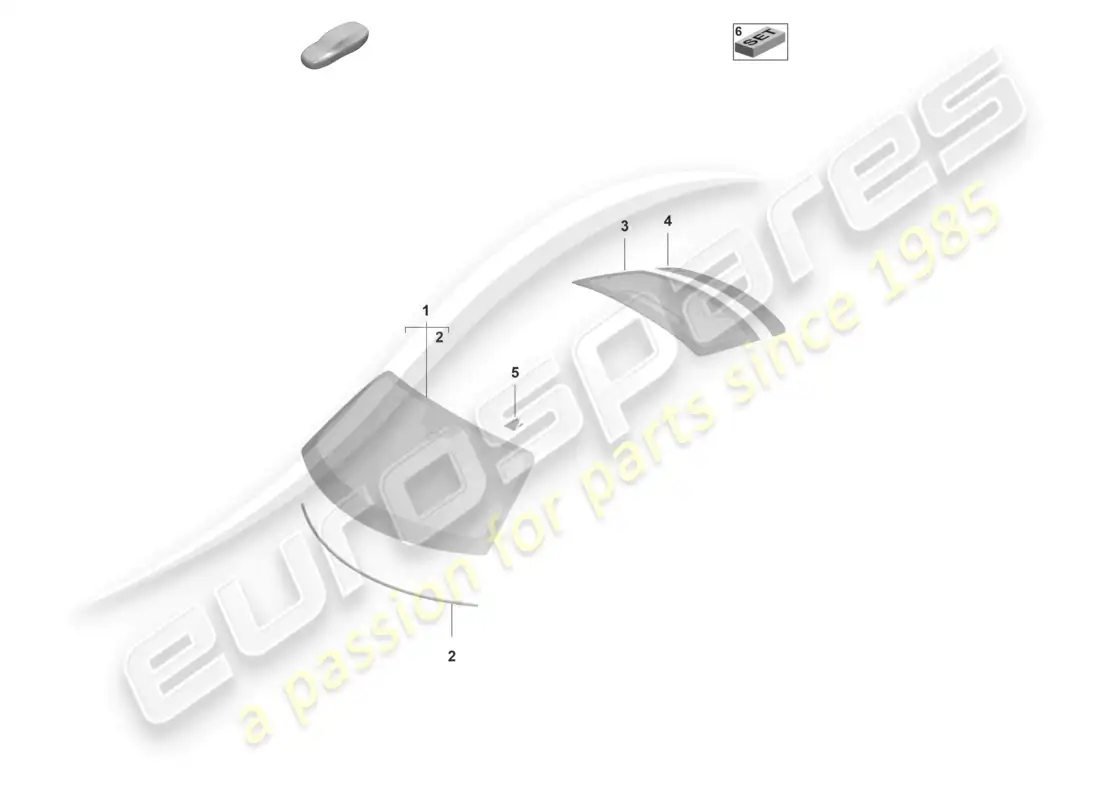 porsche 2023 (taycan 9j1-1) parabrisas ventana trasera diagrama de piezas