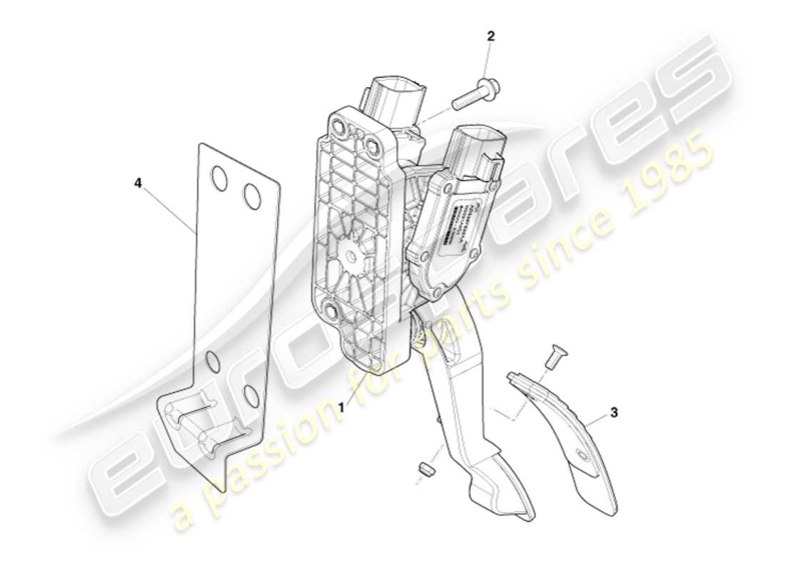 aston martin v8 vantage (2011) diagrama de piezas del pedal del acelerador