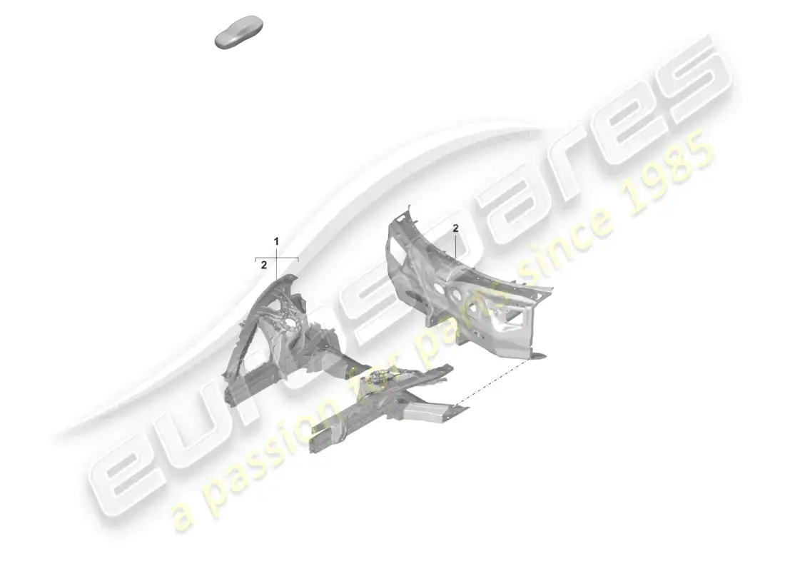 porsche 2020 (taycan 9j1-1) diagrama de partes del firewall de front-end