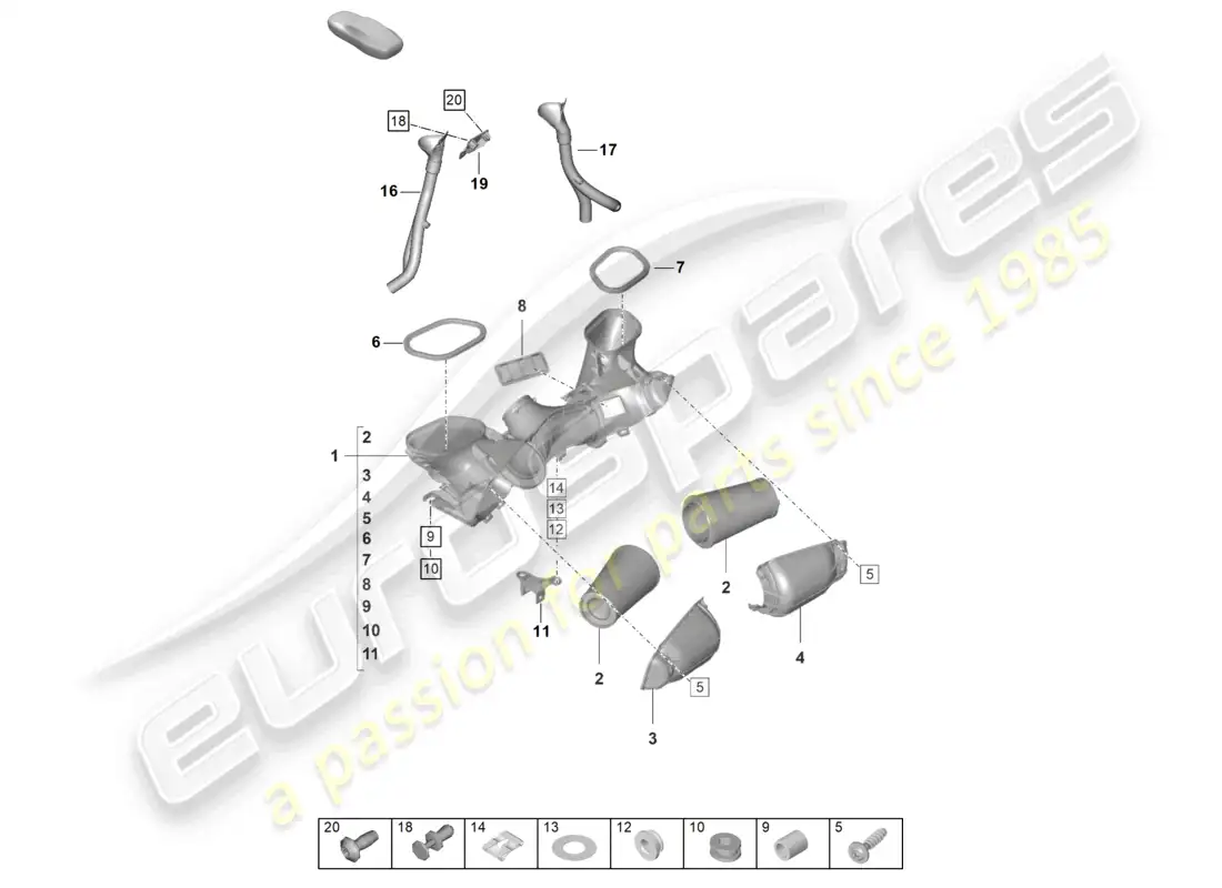 porsche 2026 (992-2 gt3/rs/st) filtro de aire diagrama de piezas