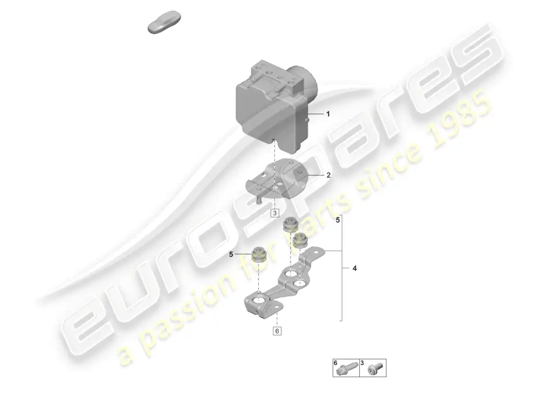 porsche 2022 (992-1 gt3/rs/st) diagrama de piezas del sistema de frenos antibloqueo de la unidad hidráulica -abs-