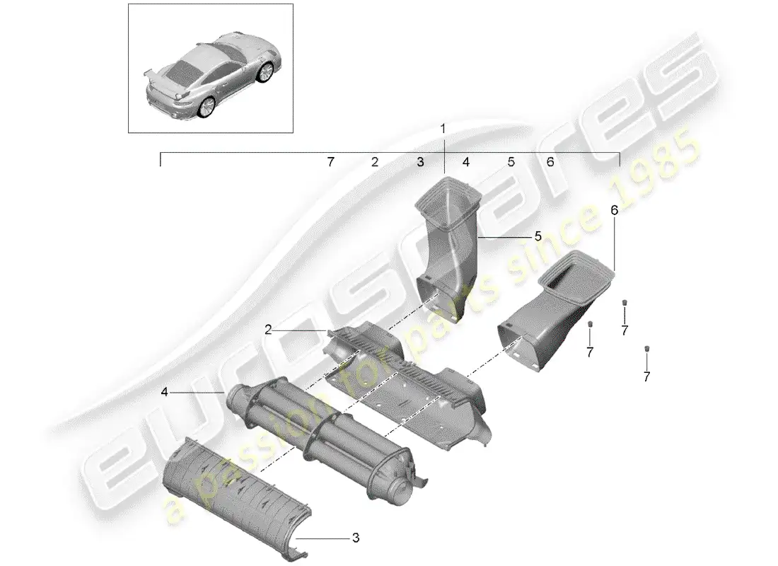porsche 2018 (991-2 turbo) filtro de aire diagrama de piezas