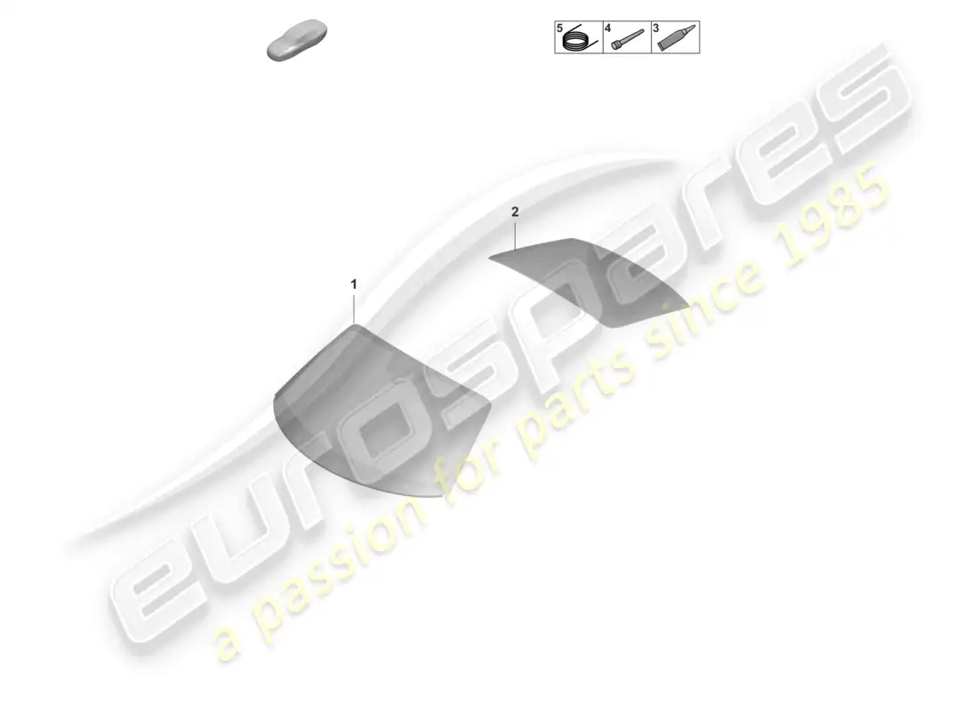 porsche 2023 (992-1 gt3/rs/st) parabrisas ventana trasera diagrama de piezas