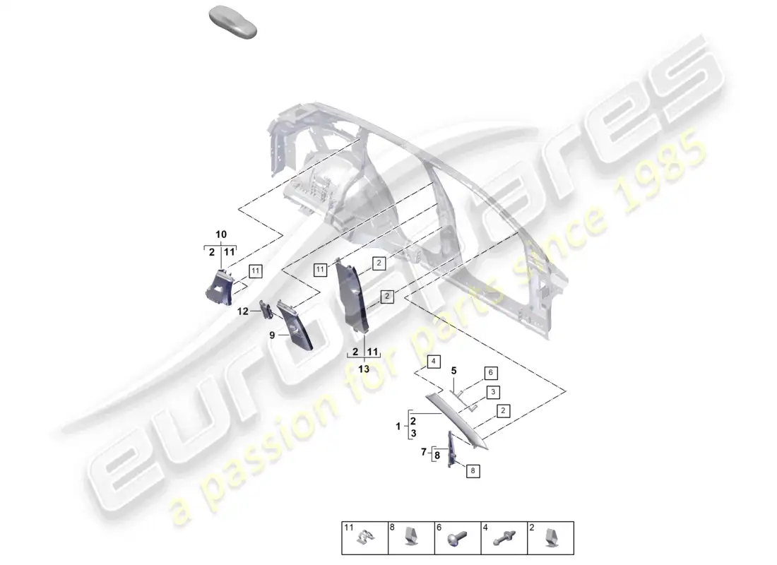 diagrama de pieza que contiene el número de pieza 9a7867244016f2