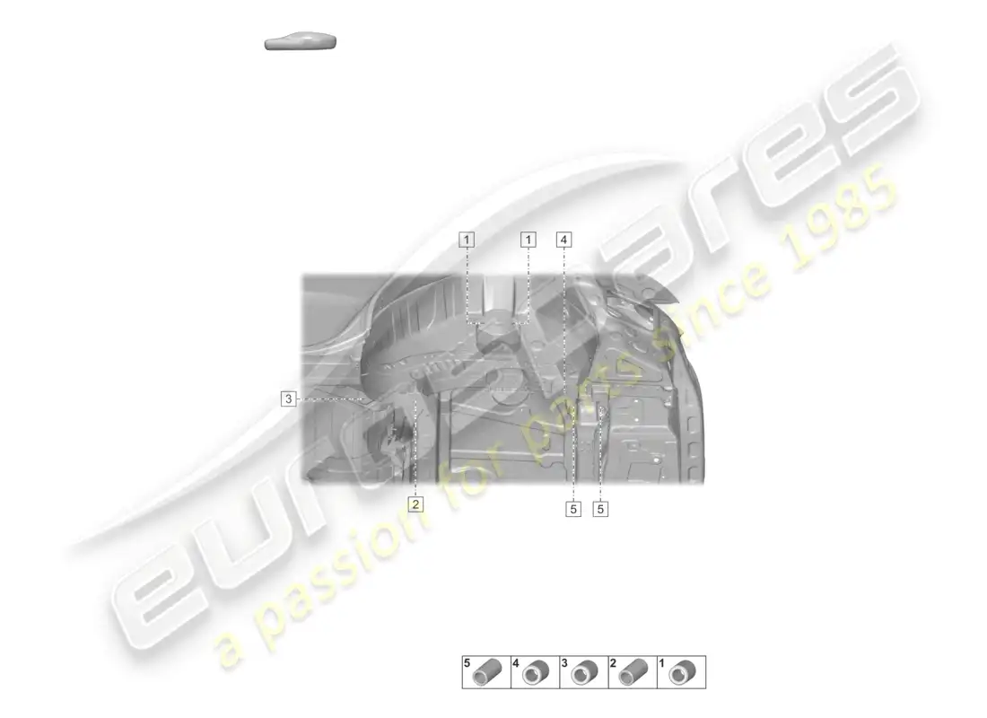 porsche 2020 (taycan 9j1-1) diagrama de piezas del miembro lateral trasero del extremo trasero del travesaño con soporte del eje
