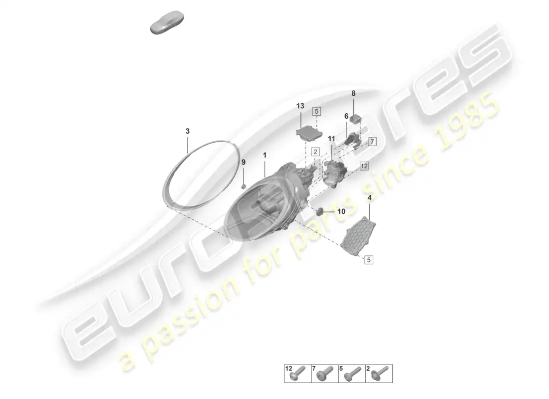 porsche 2024 (992-2 gt3/rs/st) faro led básico diagrama de piezas