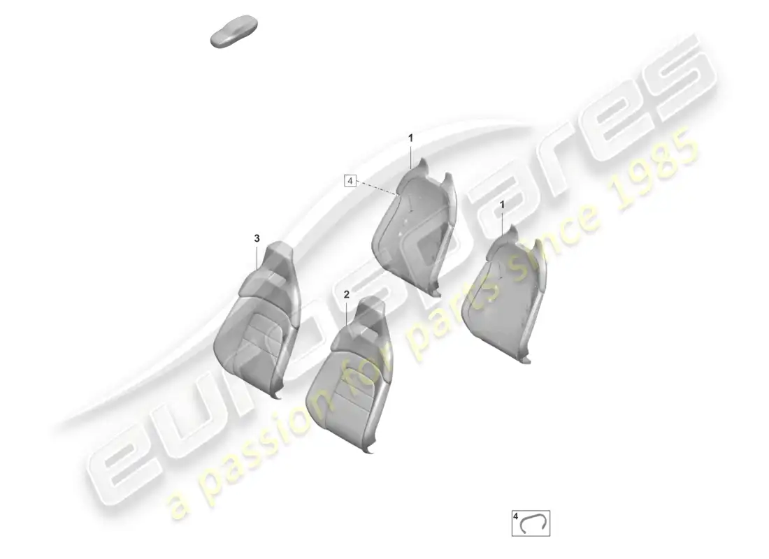 porsche 2025 (taycan 9j1-2) parte de espuma funda de respaldo asiento confort diagrama de piezas