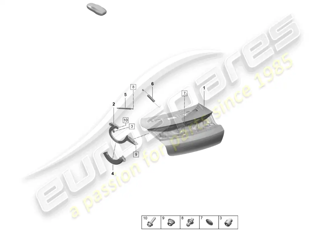 porsche 2026 (taycan 9j1-2) rear lid diagrama de piezas