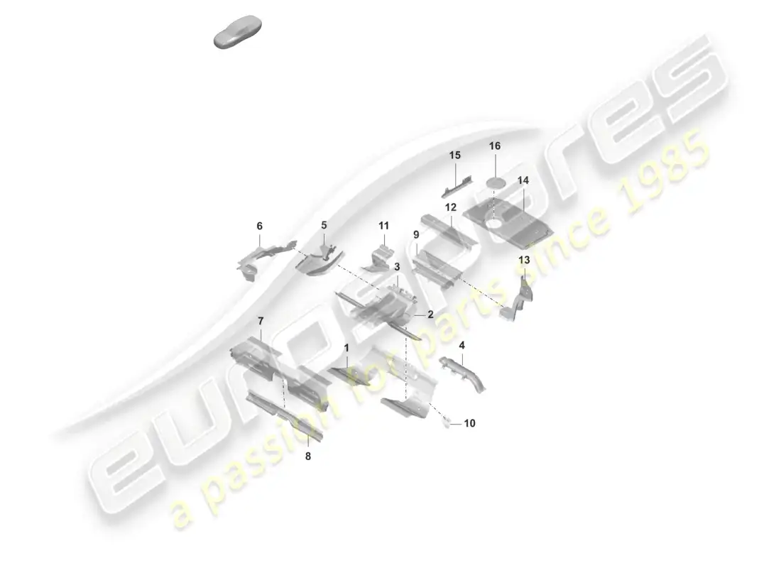 porsche 2022 (taycan 9j1-1) parte trasera trasera placa inferior soporte del asiento diagrama de piezas