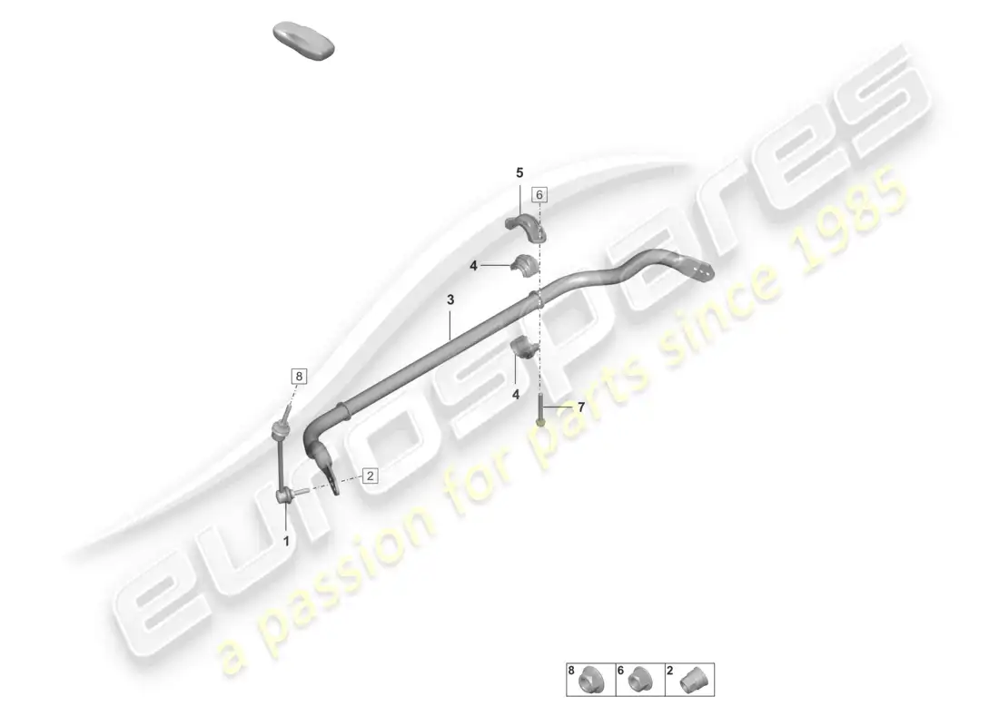 porsche 2022 (992-1 gt3/rs/st) barra estabilizadora barra de acoplamiento diagrama de piezas