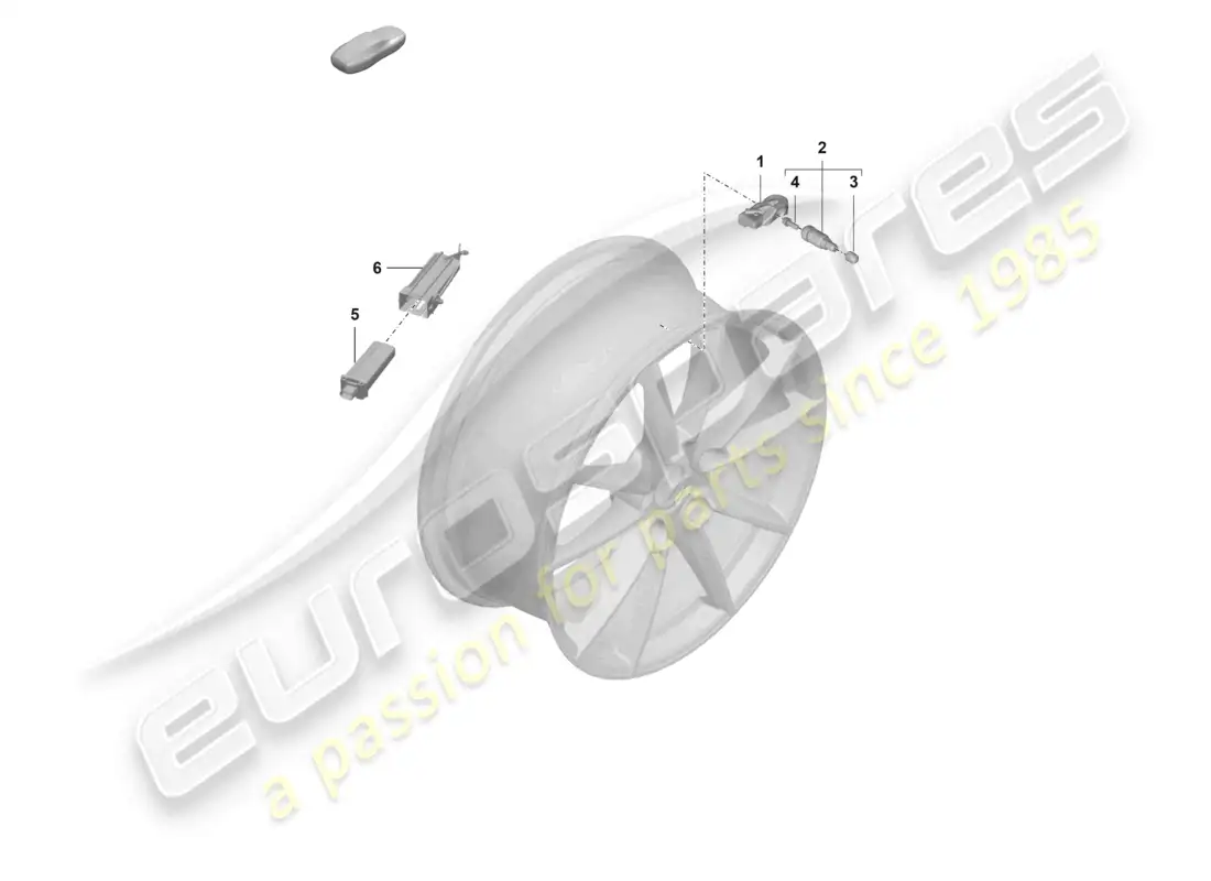 porsche 2022 (992-1 gt3/rs/st) sistema de control de presión de neumáticos diagrama de piezas