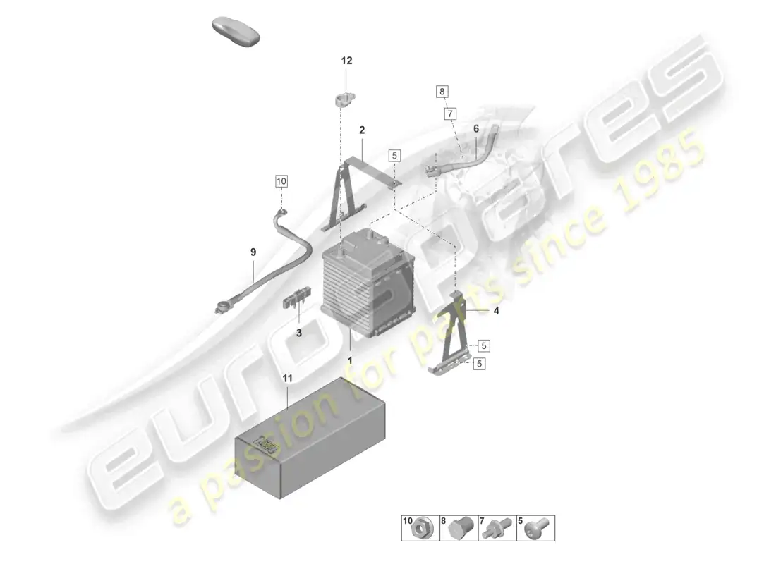 porsche 2022 (taycan 9j1-1) batería de litio diagrama de piezas