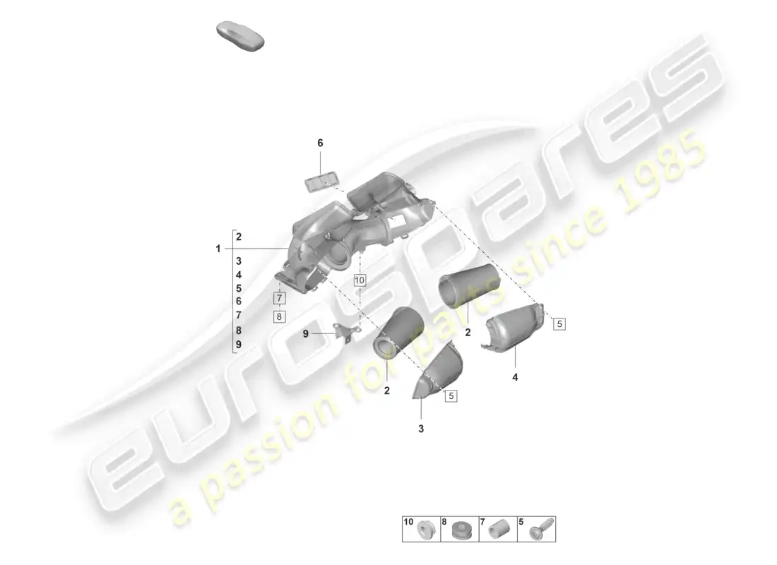 porsche 2022 (992-1 gt3/rs/st) diagrama de piezas del filtro de aire