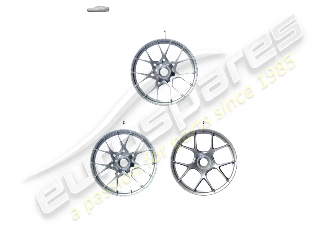 porsche 2022 (992-1 gt3/rs/st) diagrama de piezas del cierre centralizado de llantas de aleación