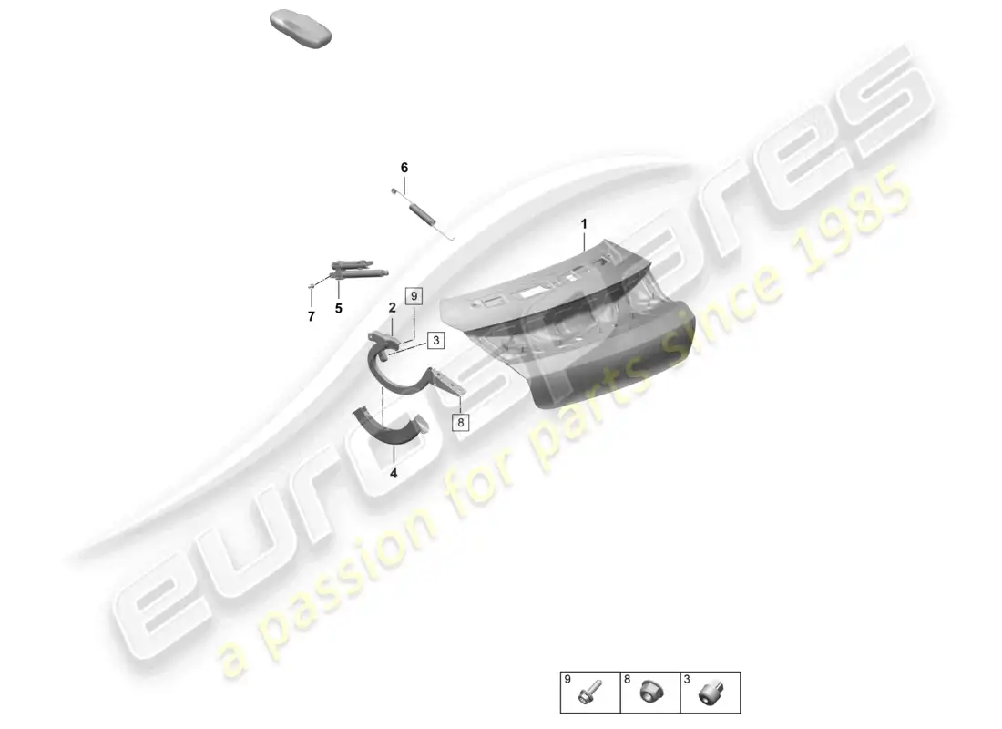 porsche 2026 (taycan 9j1-2) rear lid diagrama de piezas