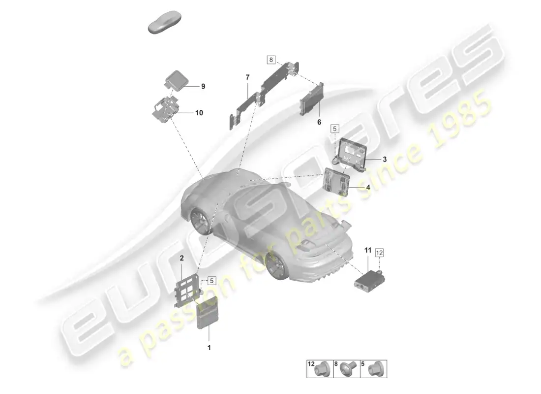 porsche 2022 (992-1 gt3/rs/st) unidades de control unidad de control (bcm) para sistema de conversión y fuente de alimentación ob unidad de control para sistemas de asistencia al conductor diagrama de piezas